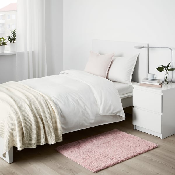 LINDKNUD Tapis, poils hauts, rose, 60x90 cm