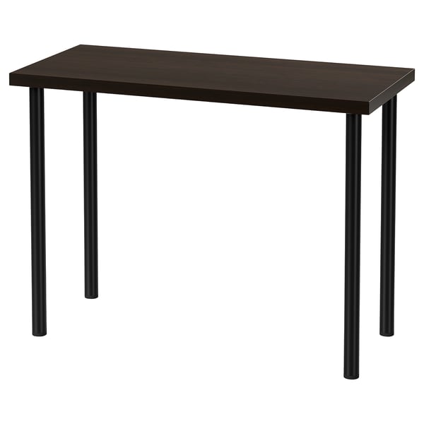 LINNMON / ADILS Table, brun noir/noir, 100x45 cm