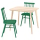 LISABO / HÖGVED Table et 2 chaises, plaqué frêne/vert, 88 cm