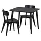 LISABO / LISABO Table et 2 chaises, noir/noir, 88 cm