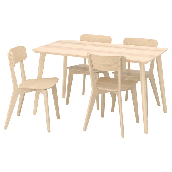 LISABO / LISABO Table et 4 chaises, plaqué frêne/frêne, 140x78 cm