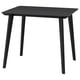 LISABO Table, noir/plaqué frêne, 88x78 cm