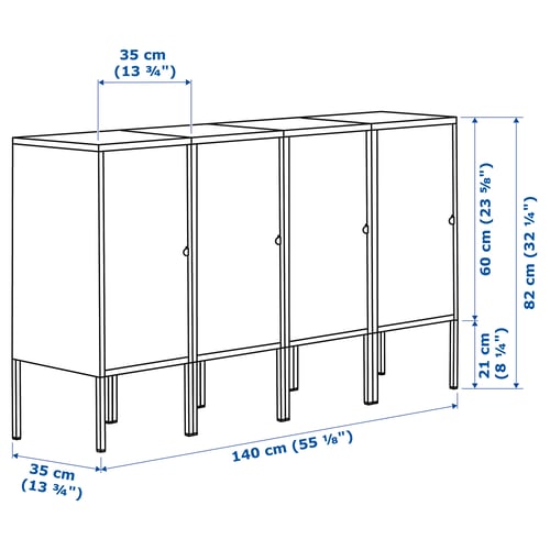 LIXHULT Combinaison de rangement, anthracite, 140x35x82 cm