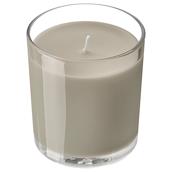 LOTSFÅGEL Bougie parfumée dans verre, bois de santal et patchouli brun, 40 hr