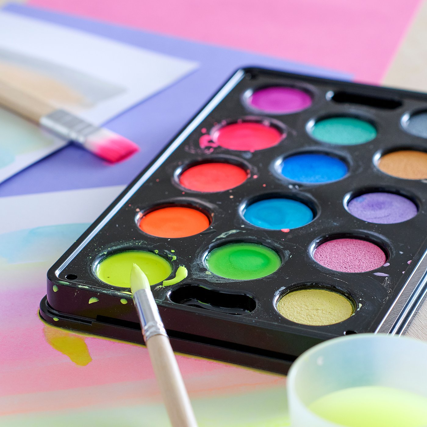 MÅLA Boîte d'aquarelles, 14 couleurs, multicolore