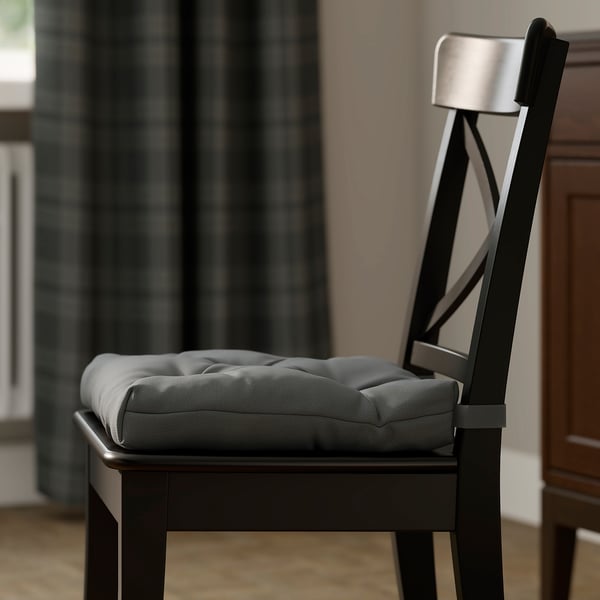 MALINDA Coussin de chaise, gris, 40/35x38x7 cm