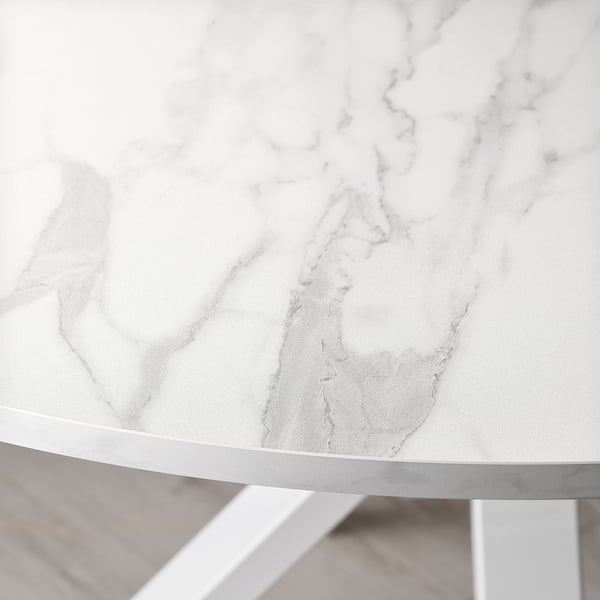 MARIEDAMM Table, blanc marbré, 105 cm