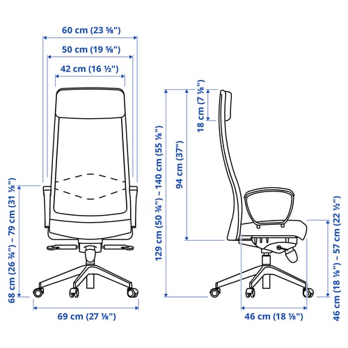 MARKUS Chaise de bureau, Vissle gris clair, Moyen