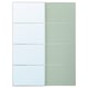 MEHAMN/AULI Jeu 2 ptes coul, aluminium double face/vert clair miroir, 150x201 cm