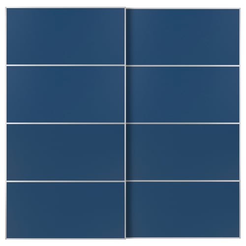 MEHAMN Jeu 2 ptes coul, aluminium/double face bleu, 200x201 cm