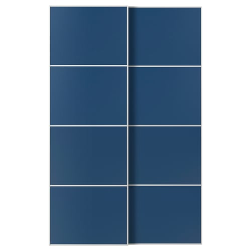 MEHAMN Jeu 2 ptes coul, blanc/double face bleu, 150x236 cm