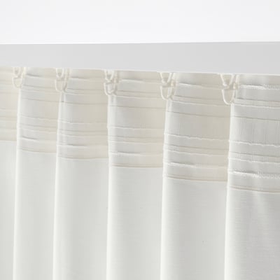 MERETE Rideaux assombrissants, 2 pièces, blanc/ruflette, 145x300 cm
