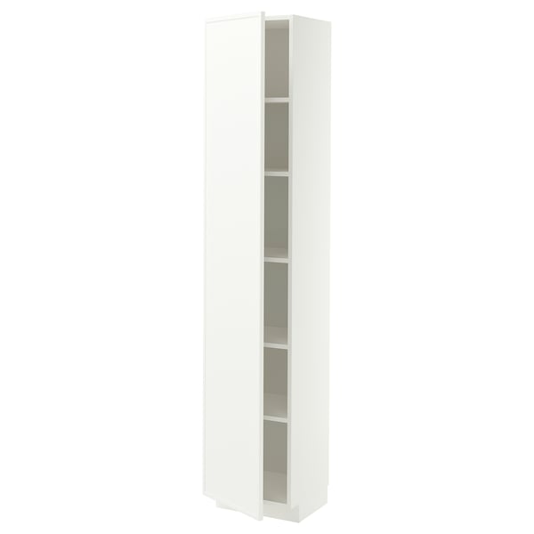 METOD Armoire avec tablettes, blanc/Aspudden blanc mat, 40x37x200 cm