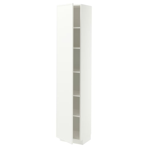 METOD Armoire avec tablettes, blanc/Aspudden blanc mat, 40x37x200 cm