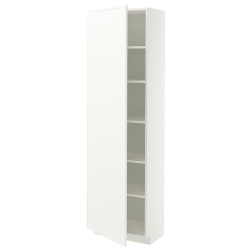 METOD Armoire avec tablettes, blanc/Aspudden blanc mat, 60x37x200 cm