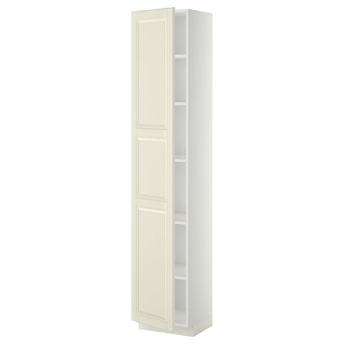 METOD Armoire avec tablettes, blanc/Bodbyn blanc cassé, 40x37x200 cm
