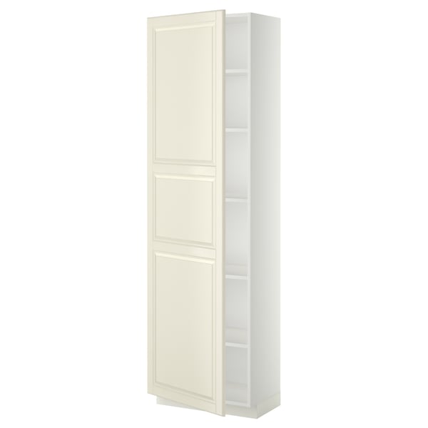 METOD Armoire avec tablettes, blanc/Bodbyn blanc cassé, 60x37x200 cm