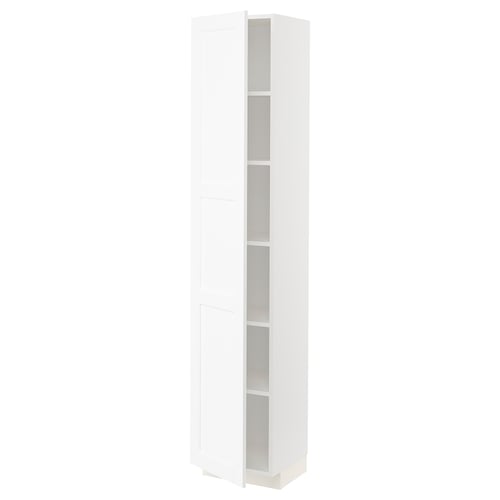 METOD Armoire avec tablettes, blanc Enköping/blanc effet bois, 40x37x200 cm
