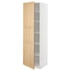 METOD Armoire avec tablettes, blanc/Forsbacka chêne, 60x60x200 cm