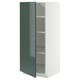 METOD Armoire avec tablettes, blanc/Kallarp gris-vert foncé brillant, 60x60x140 cm