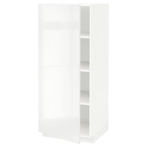 METOD Armoire avec tablettes, blanc/Ringhult blanc, 60x60x140 cm