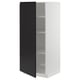 METOD Armoire avec tablettes, blanc/Upplöv anthracite mat, 60x60x140 cm