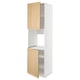 METOD Armoire four + 2 portes/tablette, blanc/Forsbacka chêne, 60x60x220 cm