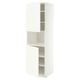METOD Armoire micro-ondes+2ptes/tablette, blanc/Aspudden blanc mat, 60x60x200 cm