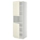 METOD Armoire micro-ondes+2ptes/tablette, blanc/Bodbyn blanc cassé, 60x60x200 cm