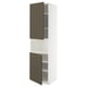METOD Armoire micro-ondes+2ptes/tablette, blanc/Havstorp brun-beige, 60x60x220 cm