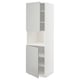 METOD Armoire micro-ondes+2ptes/tablette, blanc/Havstorp gris clair, 60x60x200 cm