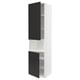 METOD Armoire micro-ondes+2ptes/tablette, blanc/Nickebo anthracite mat, 60x60x240 cm