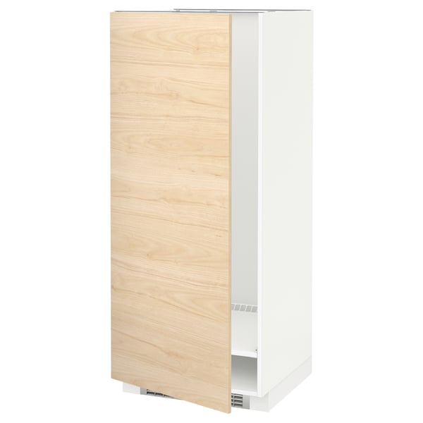 METOD Armoire pour réfrig./congélateur, blanc/Askersund effet frêne clair, 60x60x140 cm