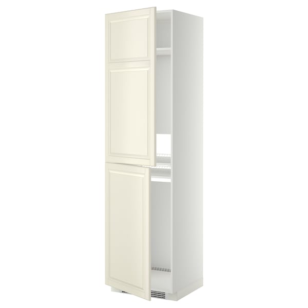 METOD Armoire pour réfrig./congélateur, blanc/Bodbyn blanc cassé, 60x60x220 cm