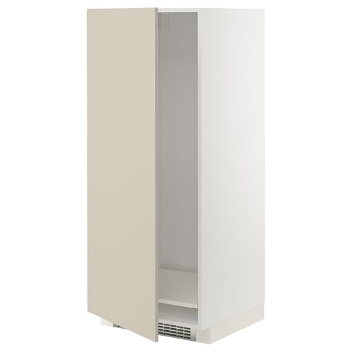 METOD Armoire pour réfrig./congélateur, blanc/Havstorp beige, 60x60x140 cm