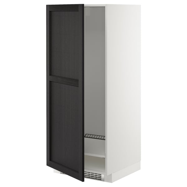 METOD Armoire pour réfrig./congélateur, blanc/Lerhyttan teinté noir, 60x60x140 cm