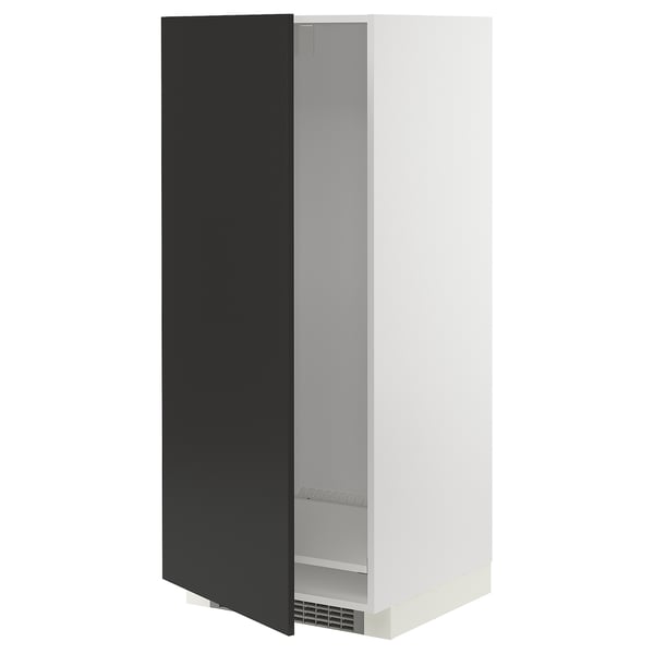 METOD Armoire pour réfrig./congélateur, blanc/Nickebo anthracite mat, 60x60x140 cm