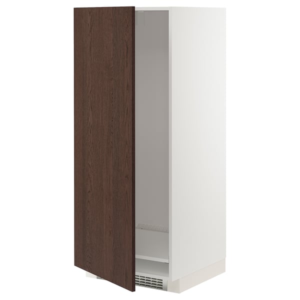 METOD Armoire pour réfrig./congélateur, blanc/Sinarp brun, 60x60x140 cm