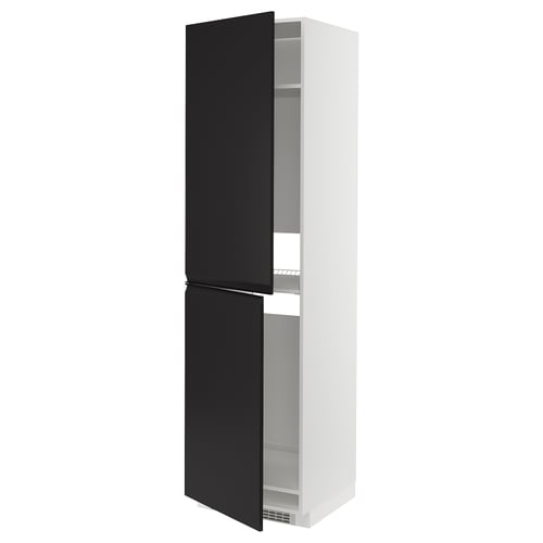 METOD Armoire pour réfrig./congélateur, blanc/Upplöv anthracite mat, 60x60x220 cm