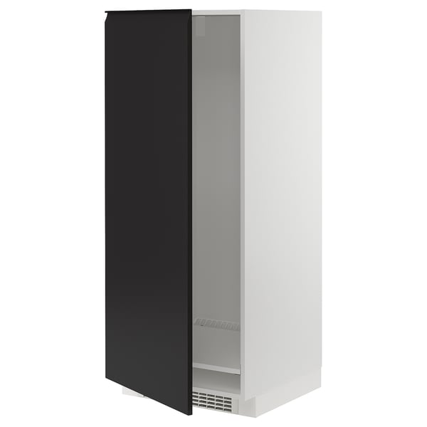 METOD Armoire pour réfrig./congélateur, blanc/Upplöv anthracite mat, 60x60x140 cm