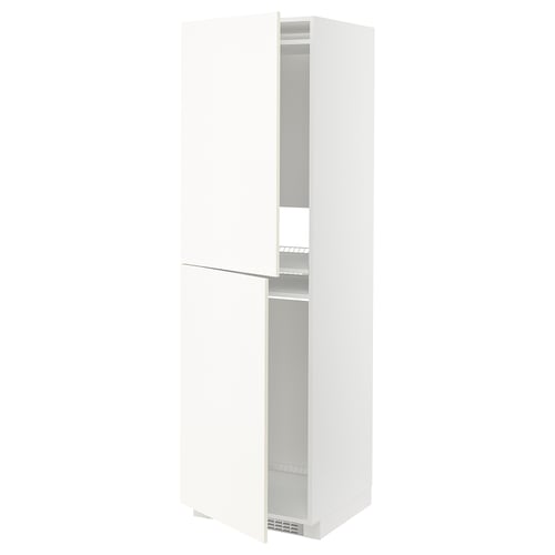 METOD Armoire pour réfrig./congélateur, blanc/Vallstena blanc, 60x60x200 cm