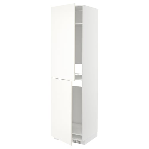 METOD Armoire pour réfrig./congélateur, blanc/Vallstena blanc, 60x60x220 cm