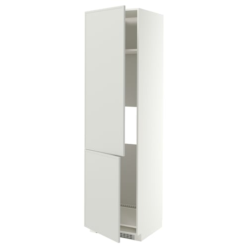 METOD Armoire réfr/cong 2ptes, blanc/Aspudden gris clair, 60x60x220 cm