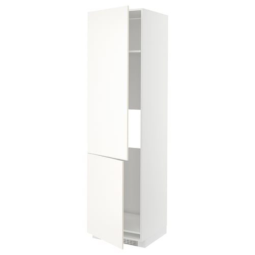 METOD Armoire réfr/cong 2ptes, blanc/Vallstena blanc, 60x60x220 cm