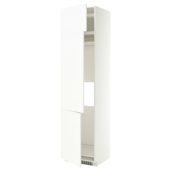 METOD Armoire réfrigérateur/congél+3ptes, blanc/Aspudden blanc mat, 60x60x240 cm