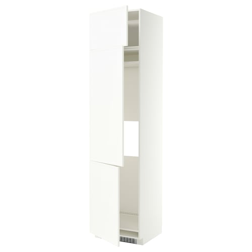METOD Armoire réfrigérateur/congél+3ptes, blanc/Aspudden blanc mat, 60x60x240 cm