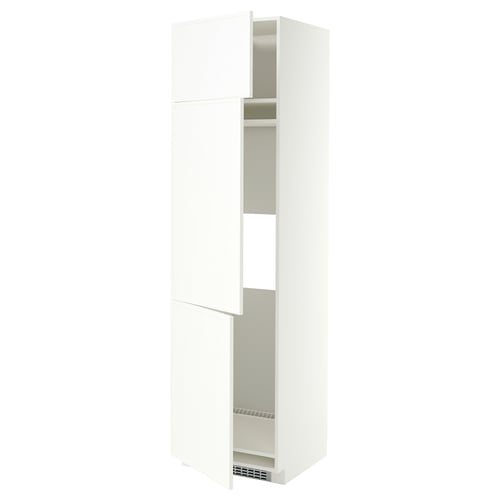 METOD Armoire réfrigérateur/congél+3ptes, blanc/Aspudden blanc mat, 60x60x220 cm