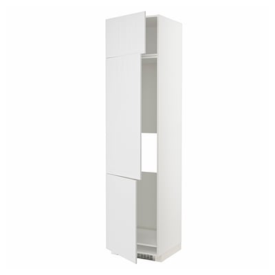 METOD Armoire réfrigérateur/congél+3ptes, blanc/Stensund blanc, 60x60x240 cm