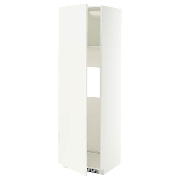 METOD Armoire réfrigérateur/congél+pte, blanc/Aspudden blanc mat, 60x60x200 cm