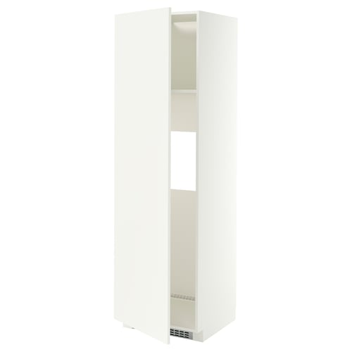 METOD Armoire réfrigérateur/congél+pte, blanc/Aspudden blanc mat, 60x60x200 cm